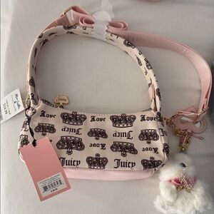 Juicy Couture Pink and Brown Logo Bag